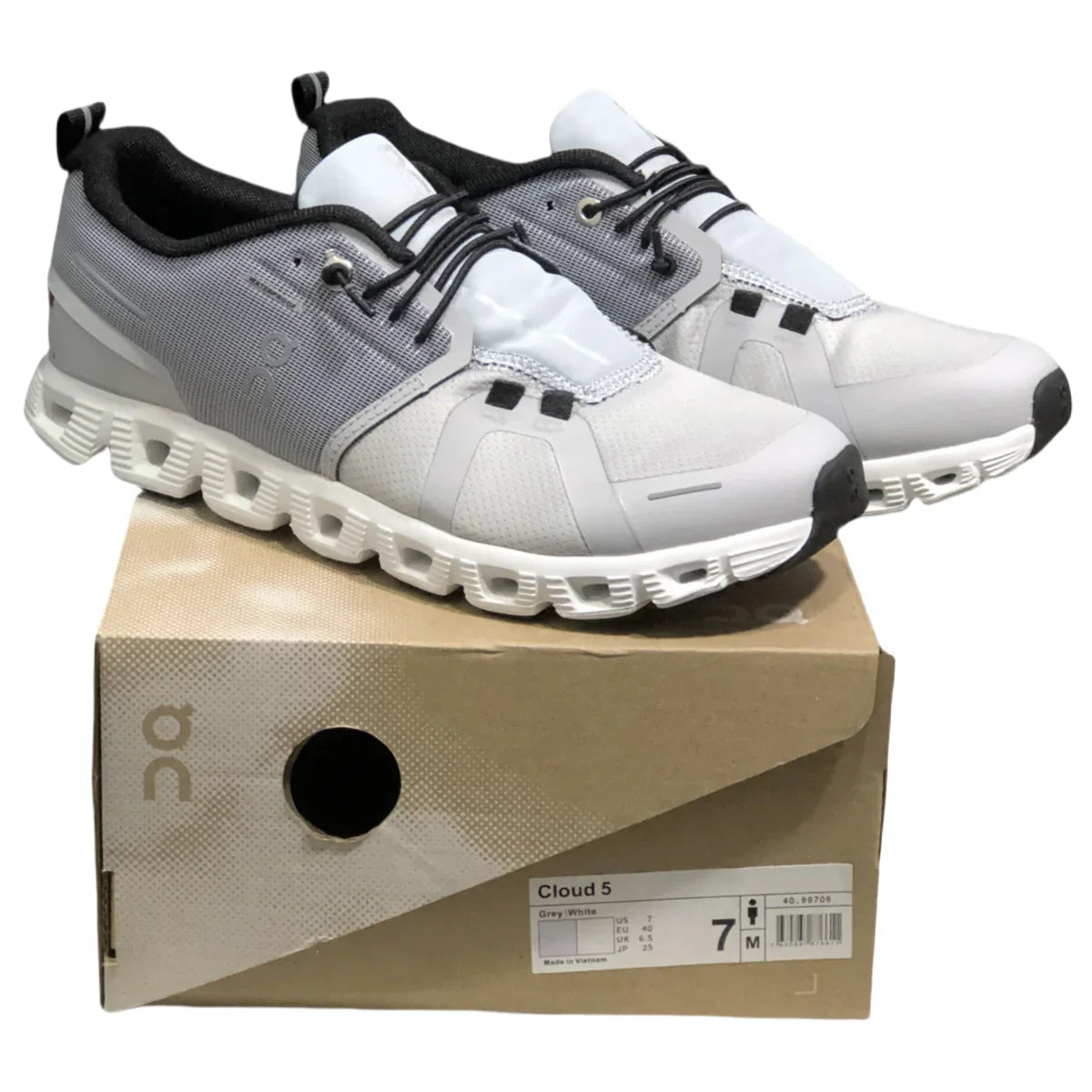 On Cloud 5  Men's Gray/White