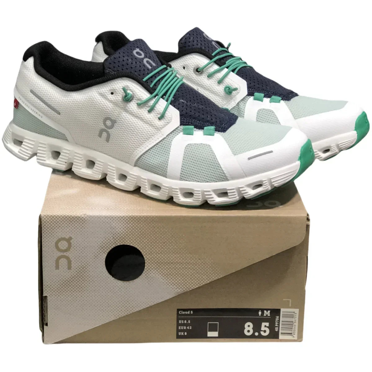 On Cloud 5  Women's White Stream Green