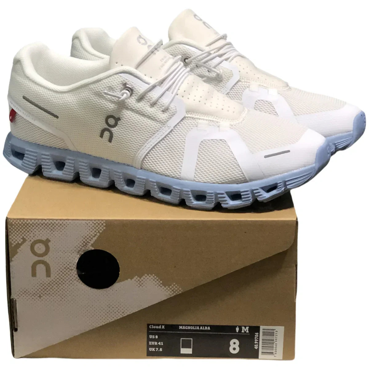 On Cloud 5  Men's White light/grey blue